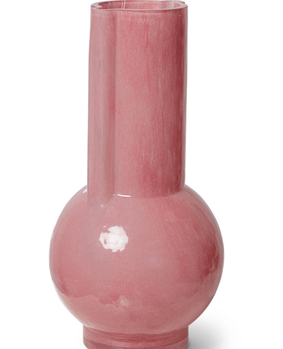 Vaasi vaaleanpunainen lasi